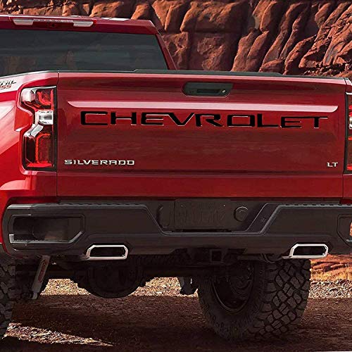 Tailgate Insert Letters -3D Raised Tailgate Letters Compatible With For 2019-2022 Silverado Models (Gloss Black) #TOP4
