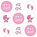 Girl Baby Shower Favors 324 Stickers for Kisses Candies (Pink Baby Girl)