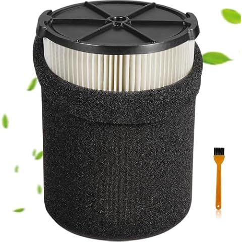 VF4000 Replacement Filter for Ridgid Shop Vac, 5-20 Gallon Ridgid Vacuum, 6-9 Gallon Husky Vacuum, with Foam Sleeve, 1 Pack Cover