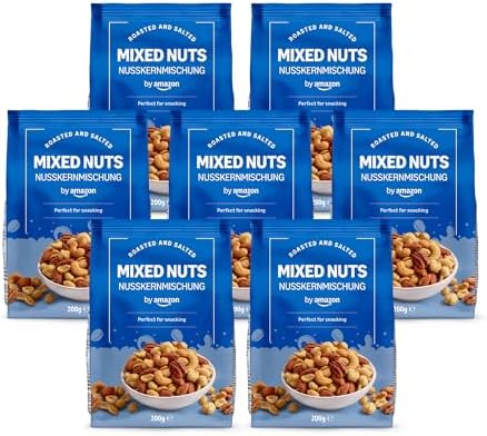 by Amazon - Geröstete und gesalzene gemischte Nüsse, 200 g, 7 Stück