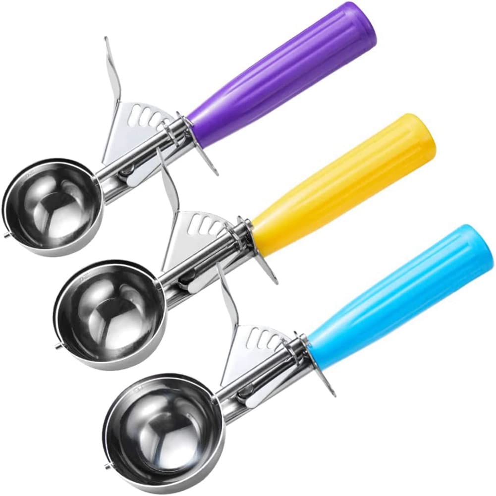CTRLZS 1 Set Divided Scoops 3-Piece Cookie Spoon Ice Cream Scoop Cutlery Scoop Cupcake Scoop