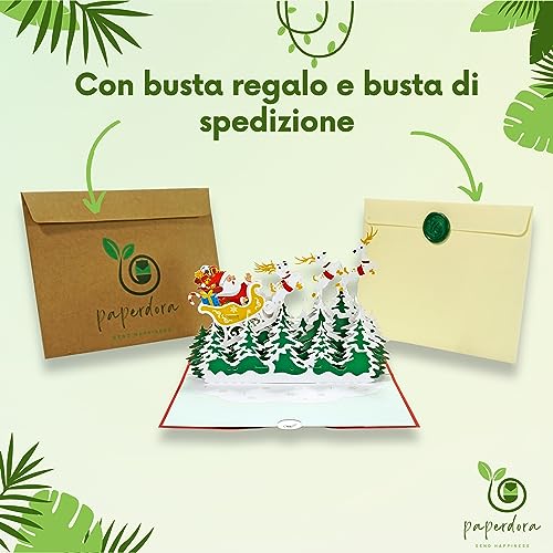 Paperdora® Biglietto Pop-Up 3D „Natale“ con Busta