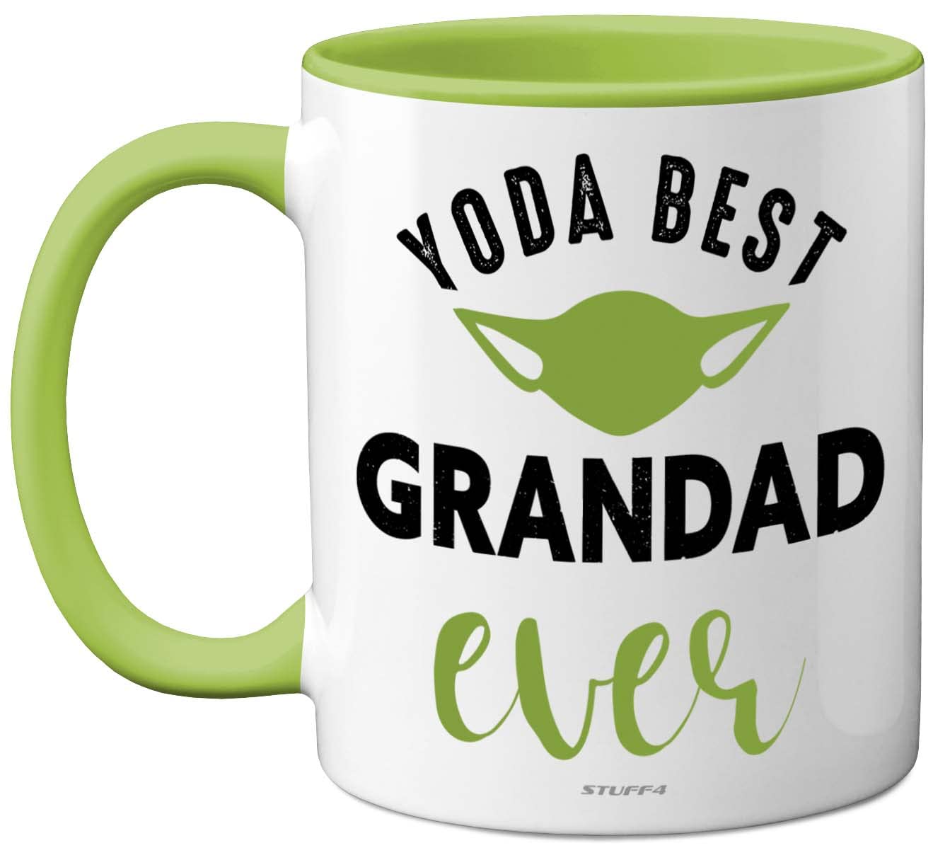 Yoda Best Mug - Grandad Fathers Day Gift, Birthday, Christmas Dinosaur Gift, 11oz Ceramic Dishwasher Safe Coffee Mug, Cute Funny Cup From Grandchildren, Made in UK