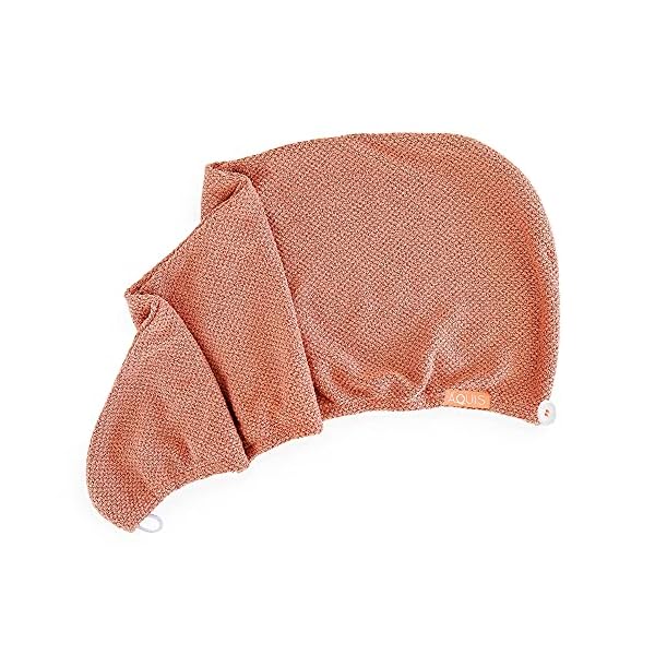 AQUIS Copper Sure™ Rapid Dry Microfiber Hair Wrap, Button-Loop Closure Wrap Shape, Clean Towel Technology, Ultra-Absorbent
