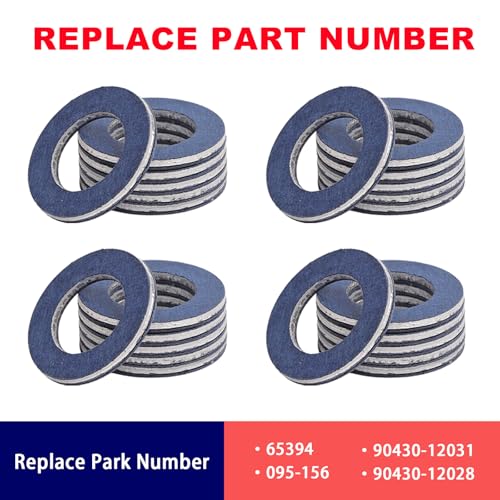 Image of 90430-12031 (24Pcs) Aluminium Oil Drain Plug Washer Gaskets Compatible with Toyota Lexus Scion Crush Washer Seals Replaces# 9043012031