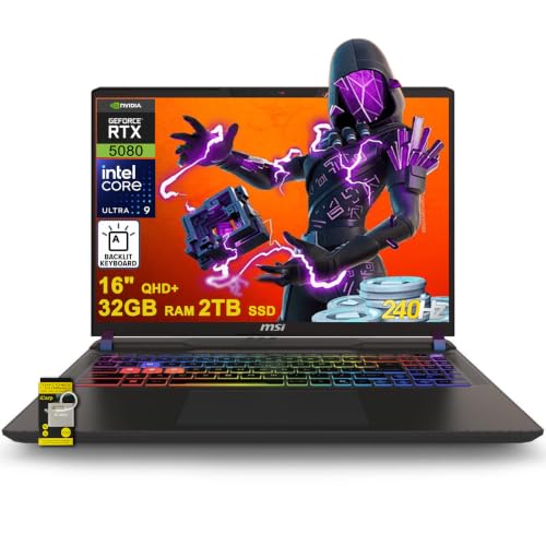 Image of msi Vector 16 HX AI Gaming Laptop 16 inch QHD+ (2560 x 1600) 240Hz Intel 24-core Ultra 9 275HX (>i9-14900HX) 32GB RAM 2TB SSD GeForce RTX 5080 16GB (Up to 1334 AI Tops) RGB Backlit Wi-Fi7 Win11 ICP Acc