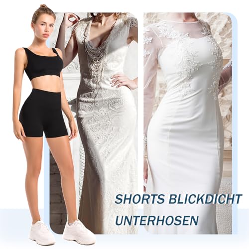 Sanpetix Sports Shorts Damen, High Waist Blickdicht Leggings Shorts für Damen Schwarz 1 Pack SM