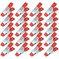 2 Zoll Metallfeder Klemmen Clips, 20 Stück Federzwinge klemmzwingen, Holz Klemmen, Rubber Coated Tipped Grip Holder für Planen, Camping, Holzbearbeitung, Modellbauwerkzeug