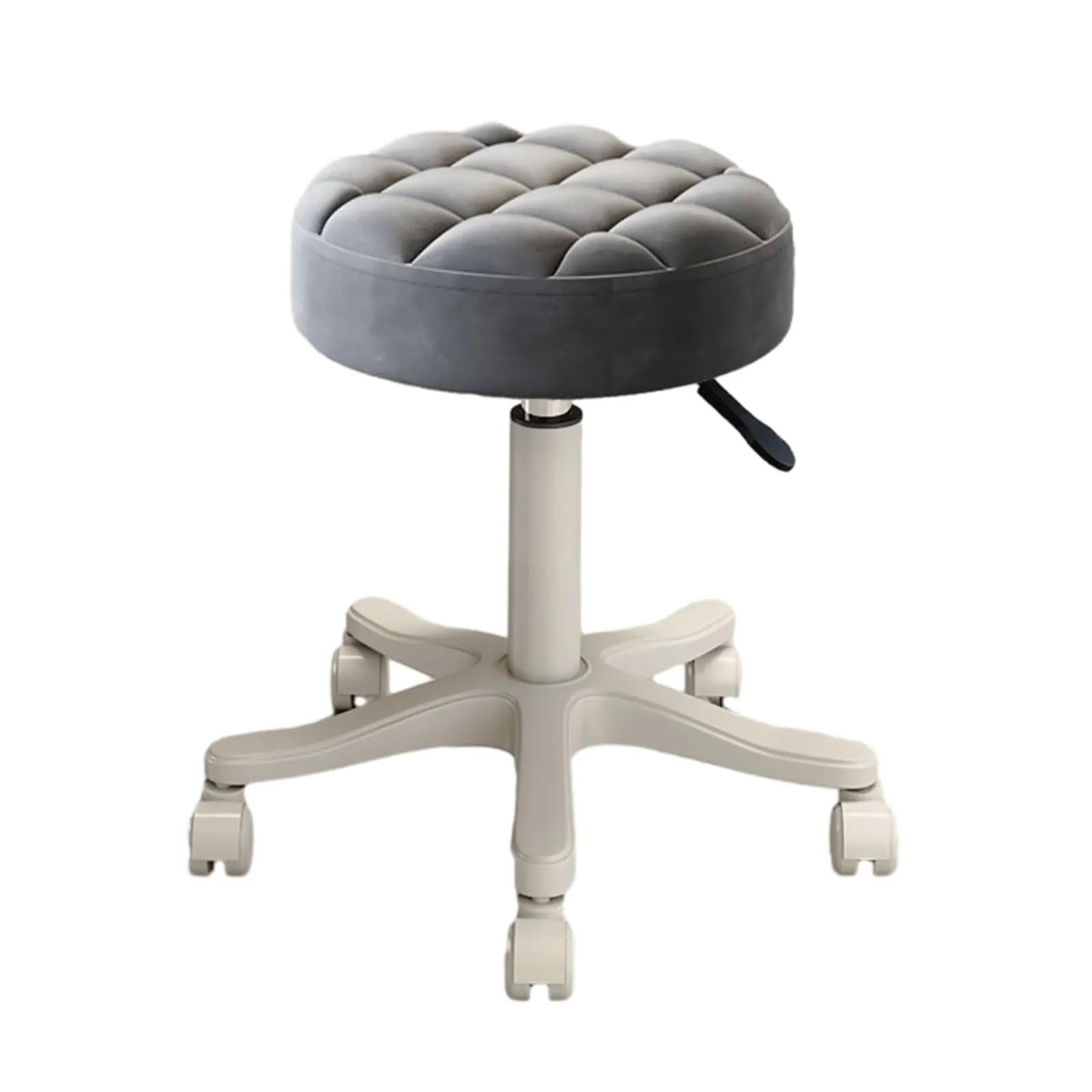 Tabouret pivotant réglable gris contre la fatigue en coiffure