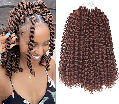 WUDAS 7 Packs Passion Twist Hair 12 Inch Water Wave Crochet Hair for Braiding Short Passion Twist Crochet Hair for Butterfly Locs (7Pac.30#)