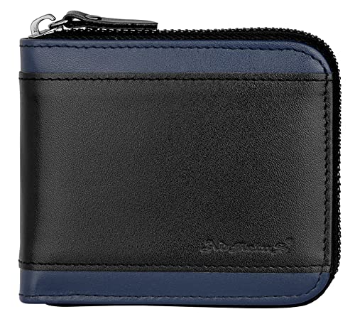 Admetus Mens RFID Blocking Wallets Zipper Leather Wallet for Men Bifold RFID Card Holder Black 2