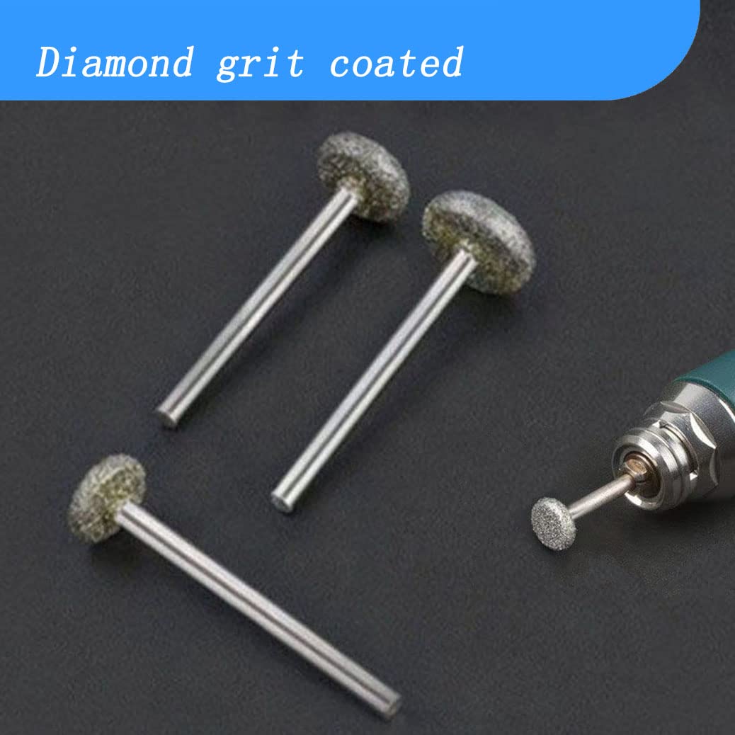 10 Pcs 8mm - 16mm End Flat Round Shape Diamond Burr - 1/8'' Shank — Amazon image 3
