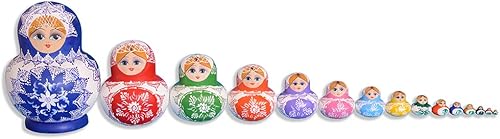 Miniatura 3 de Muñecas rusas de anidación para niños, muñeca Matryoshka 15 piezas hechas a mano