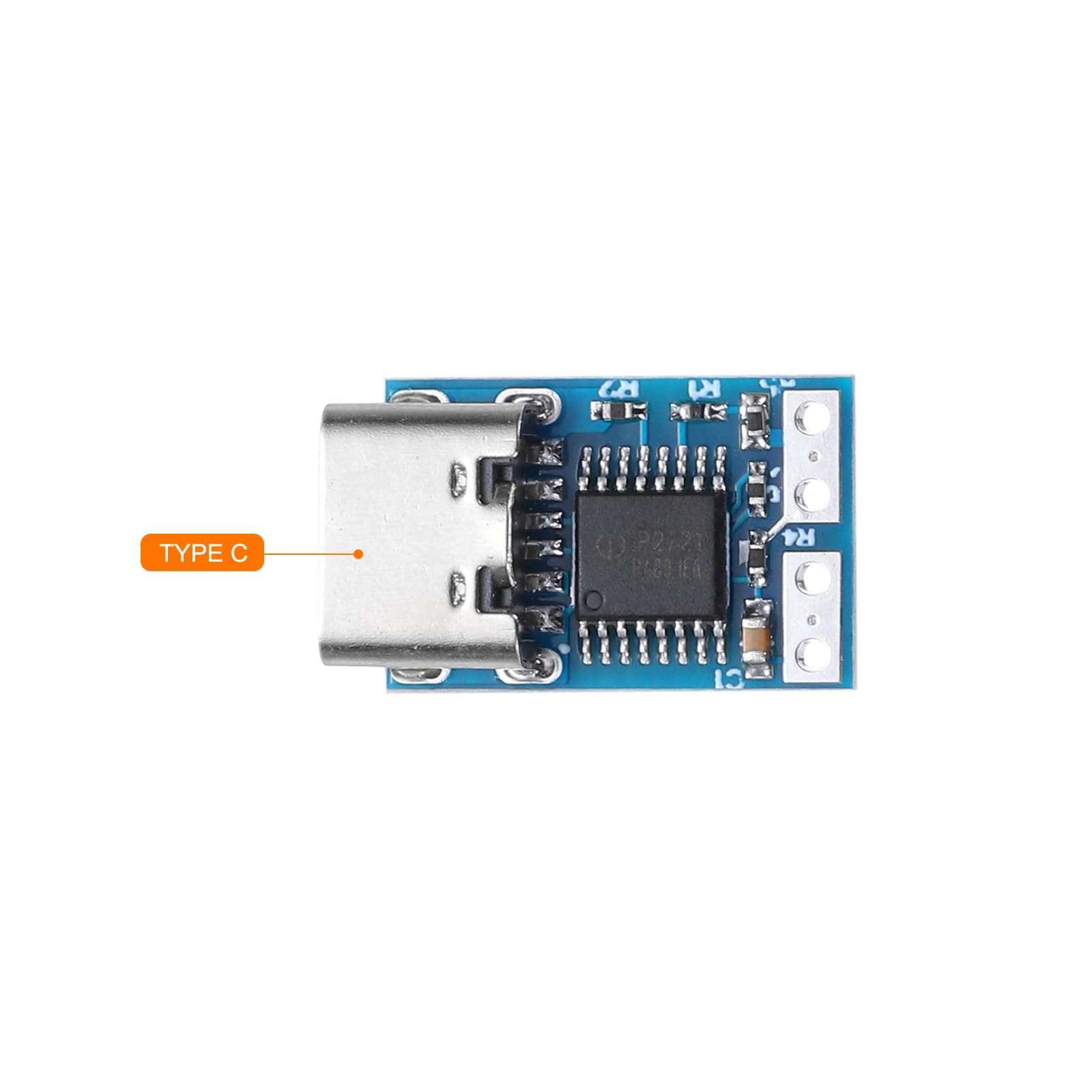 QUARKZMAN 5 sztuk USB-C PD 12 V DC moduł wyzwalacza napięcia stałego, 0,7 x 0,4 cala, gniazdo 5 A typu C, wejście do szybkiego ładowania, płytka do zasilacza notebooka, niebieska