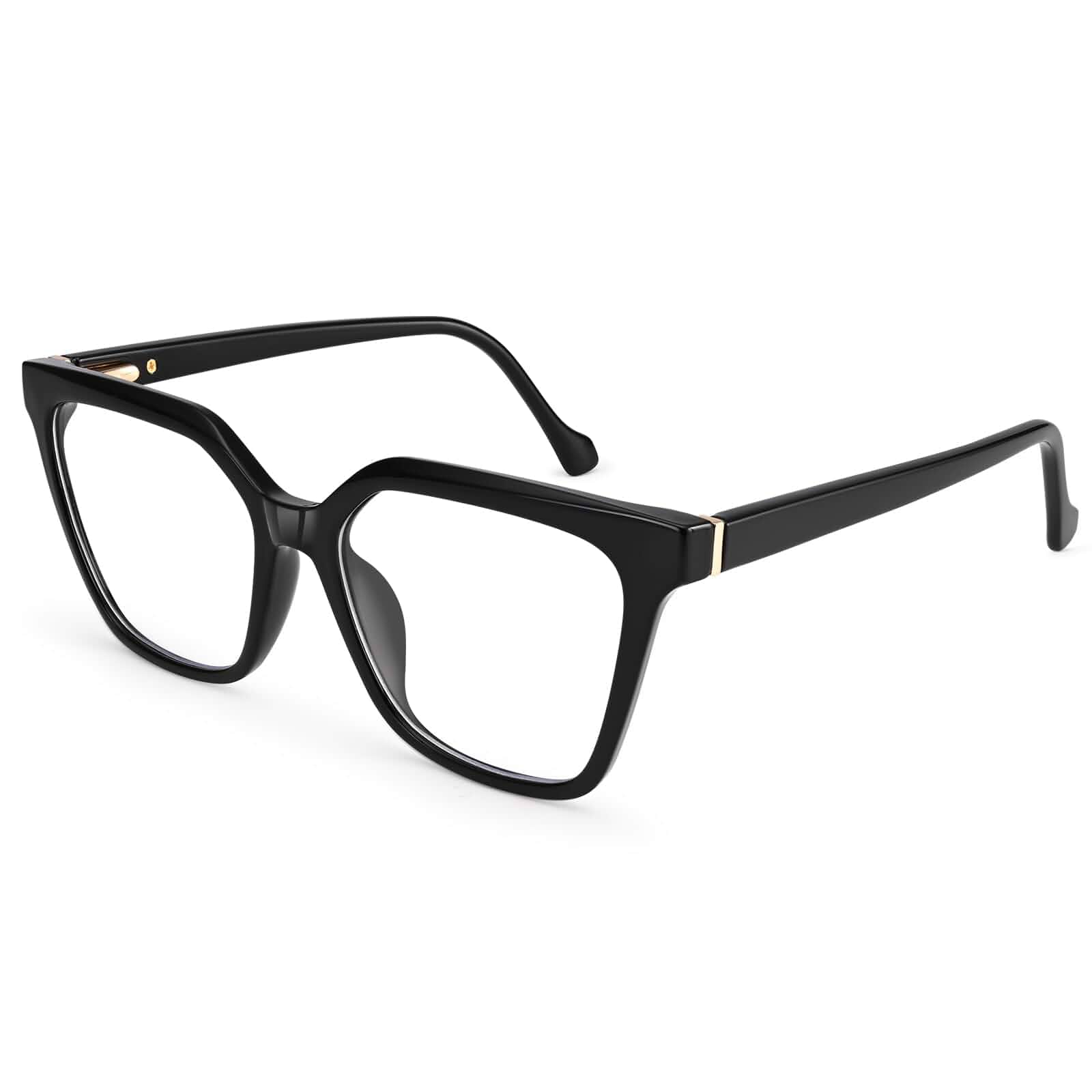 Dollger Oversized Blue Light Glasses for Women Fashion Cat Eye Square Big Clear Lens TR90 Lightweight Eyeglass Frames Retro Large BlueLight Blocking Computer Daily Use for Non-prescription