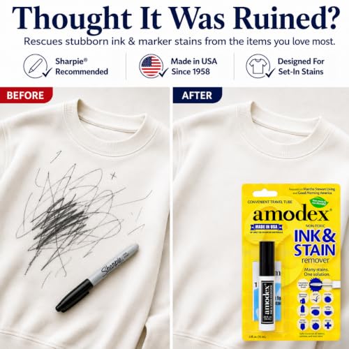 Image of Amodex Ink & Stain Remover Traveler 0.5oz Bottle with Built-in Brush