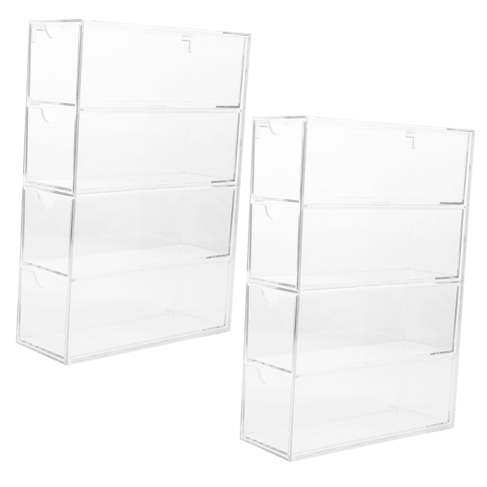 Organisateur de lunettes acrylique à tiroir : présentoir transparent pour 2 paires de soleil