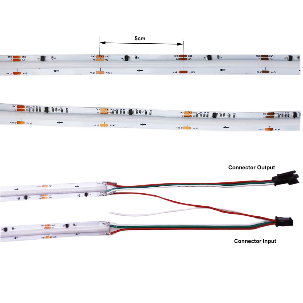 Tiras LED COB de colores completos 720 LEDs/m WS2811 Smart RGB direccionable magia digital pixeles luces DC12 V/24 V, no resistente al agua (WS2811 720LEDs COB 24 V)