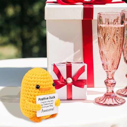 Glamifyr Pocket Hug Positive Enten Plüsch, Mut Mach Geschenk, Glücksbringer für Kinder, Ente Geschenk für Freundin, Familie, Freund, Patient