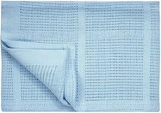 KAM Labelz Newborn Baby Girl Boy Unisex Extra Soft Light Weight Cellular Blankets| 100% Cotton Eco Friendly Machine Washable| Fits for Moses Basket Pram Crib Travel Car Home| 70 X90 CM (Baby Blue)