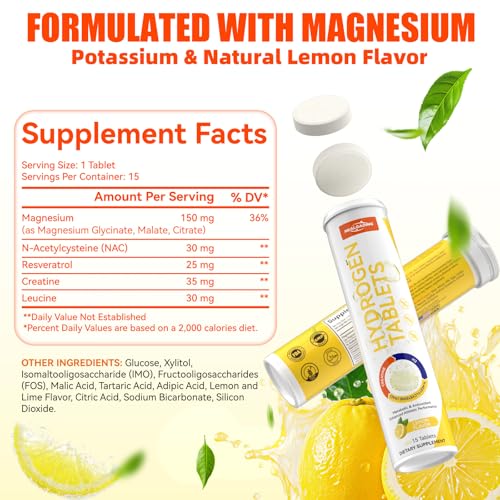HEALOADING Hydrogen Water Tablets with Magnesium: Molecular Hydrogen Supplement for Adult High Concentration H2 Tablets - Supports Energy, Hydration & Antioxidant Defense - Image 3