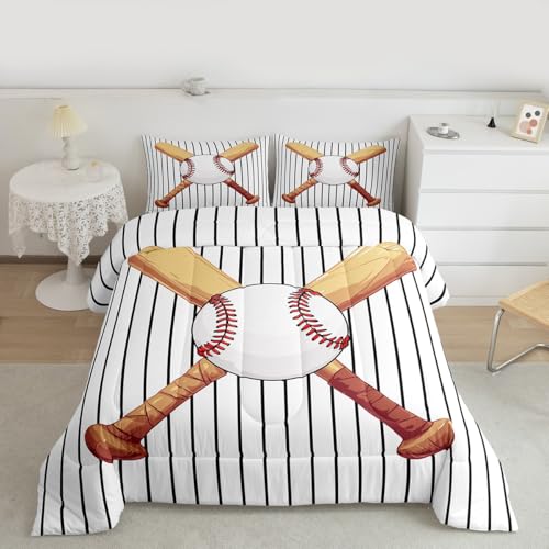 Image of Feelyou Baseball Comforter Set King Size Bedding Set for Kids Teens