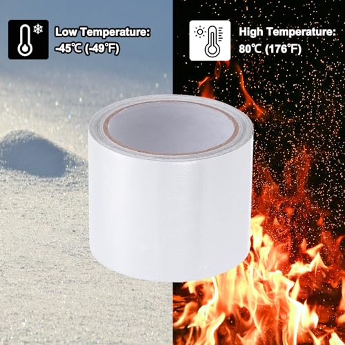 Image of PATIKIL Awning Repair Tape 3-1 /8 inch x 26ft Waterproof Canvas Tape High Adhesive Tear Repair Patch Kit for PVC Tarpaulin Tent Awning Fabric RV Sail Boat Cover, White