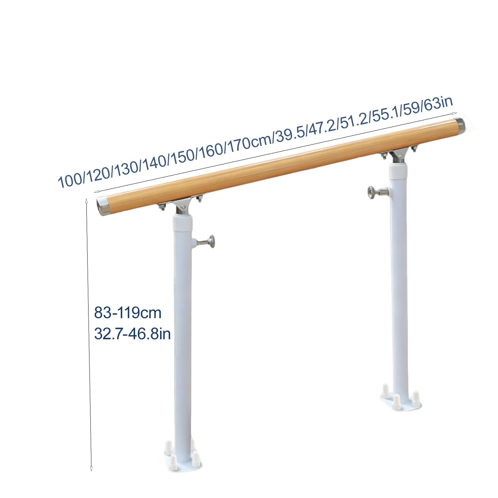 Barras paralelas de rehabilitación y fisioterapia, de altura ajustables, equipo de entrenamiento para la rehabilitación de miembros inferiores en bipedestación(140cm/55.1in)