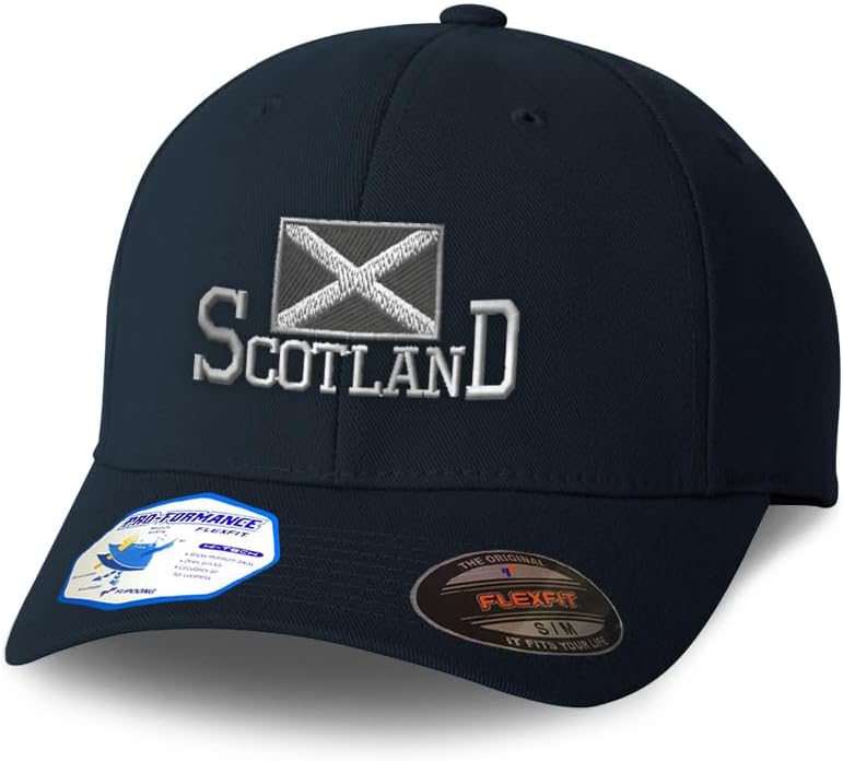 Flexfit Cap for Men & Women Embroidered Scotland Flag Scottish Black Embroidery Flexfit Hats Baseball Caps