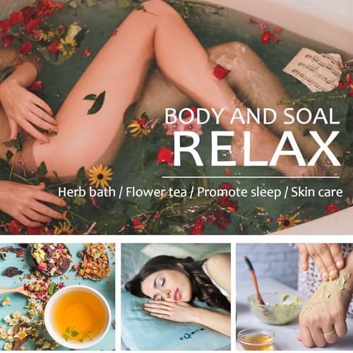 Image of [Latest] 40 Pack Dried Flowers for Candle Making, 100% Natural Dried Herbs Kit for Soap Making, Bath, Resin Jewelry Making, Bulk Dried Flowers Include Lavender, Rose Petals, Rosebuds, Leaves, Lemon.