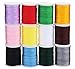 ABSOFINE 12 Rollen Nylon Seil Schnur farbigen Sicken Faden Schnur 10m Ø 0.8mm für DIY Halskette Armband Handwerk Bastel Schmuckherstellung