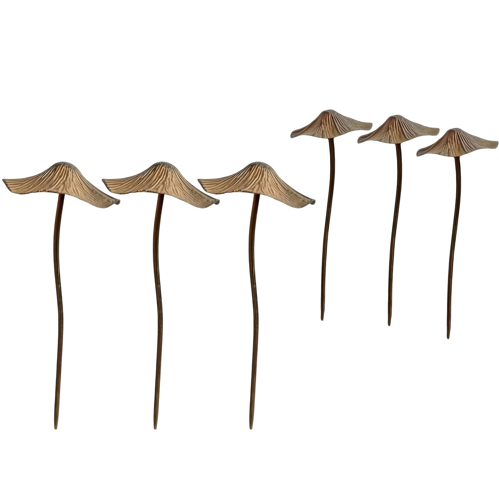 Bed Mushroom Stakes, Vintage Painted Metal Yard Decor with Textured Tops, Layered Height Arrangement, Ground Insert Accent Container Greenery Mushroom Yard Stakes Planter Pick Flowerbed Accent