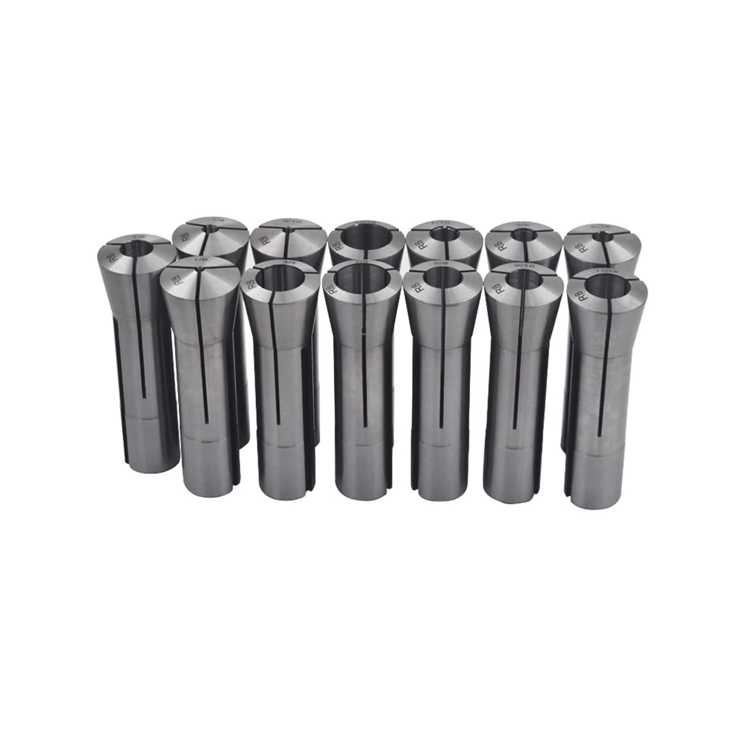 mitoharet 13-Pack Precision R8 Collets Set Mill Collets Set 1/8-7/8In Mill Chuck Holder for Taper Spindle Mill Machine
