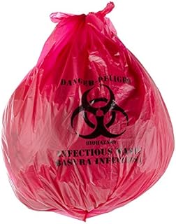 Red Isolation Infectious Waste Bag/Biohazard Bag High Density 17 Microns - 250/Case 30 Gallon 33