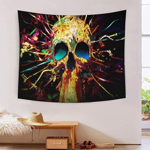 Tapisserie crâne 3D MJFCoin 180x230 pour habiller un mur vide et transformer votre chambre