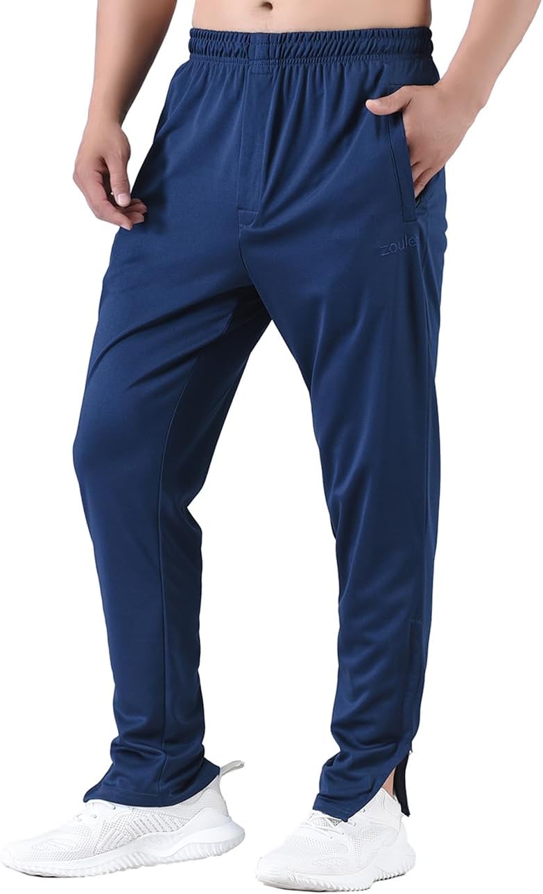 Zoulee Men's Active Athletic Workout Track Pants Jogger Sweatpants for Men with Zipper Fly and Pockets Fit Football Pants - Image 7
