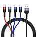 Produktbild USAMS Multi USB Kabel, 4 in 1 Ladekabel Handy 1.2M für Auto/Büro, Mehrfach für iP+ USB C+ 2 Micro USB, Universal für XS Max XR X 8 7 6S 6 Plus, Samsung Galaxy Huawei alle Smartphones (2 Micro USB)