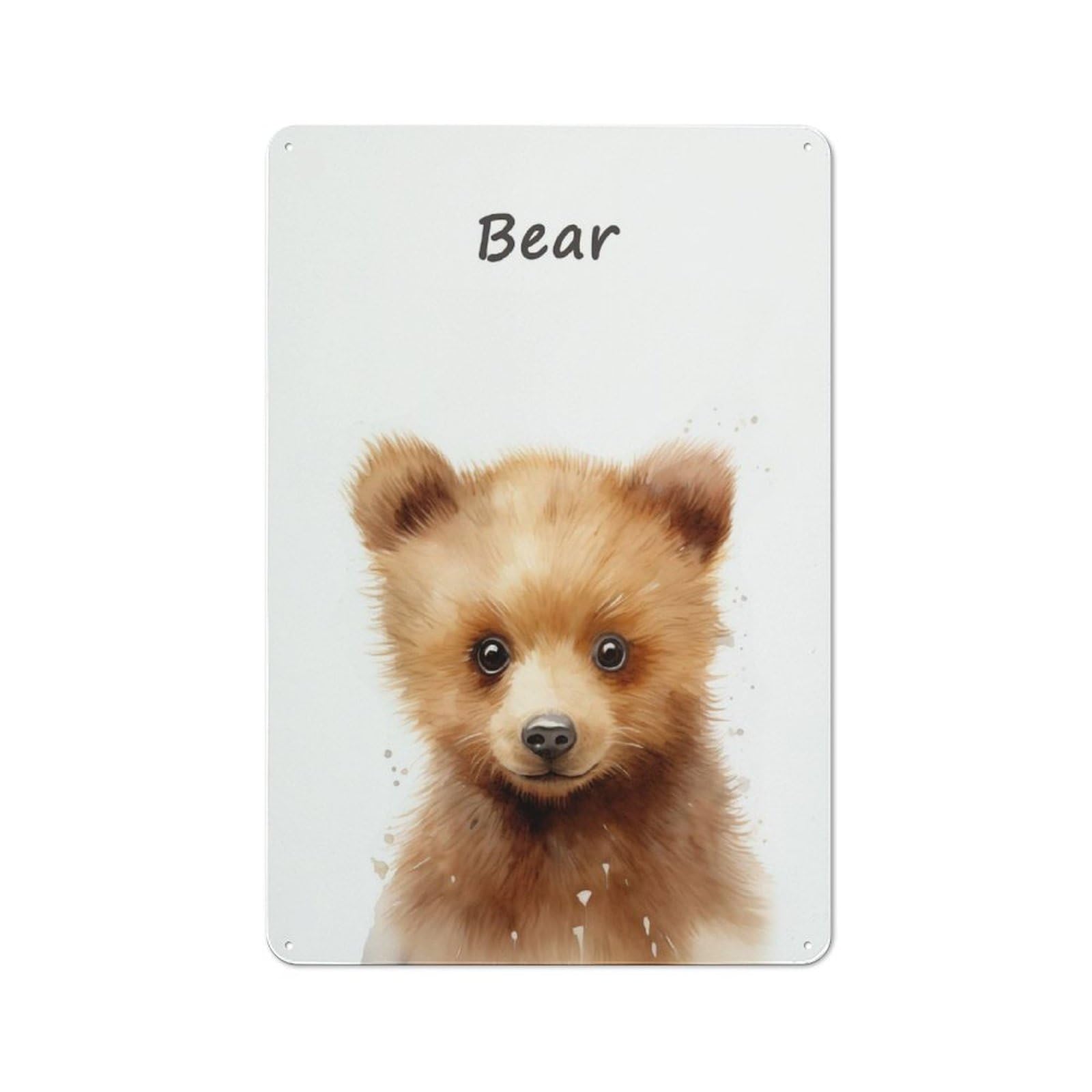 Junmoney Bear Baby Retro Metal Sign 30X20cm, Old Fashioned Retro Room Decor For Living Room, Hallway, Kitchen Or Cafe