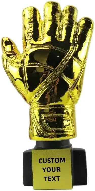 Generic 10.24in Golden Football Goalkeeper Gloves Trophy Resin Crafts Best Gold Plated Soccer Award Customizable Gift Fans League Souvenirs
