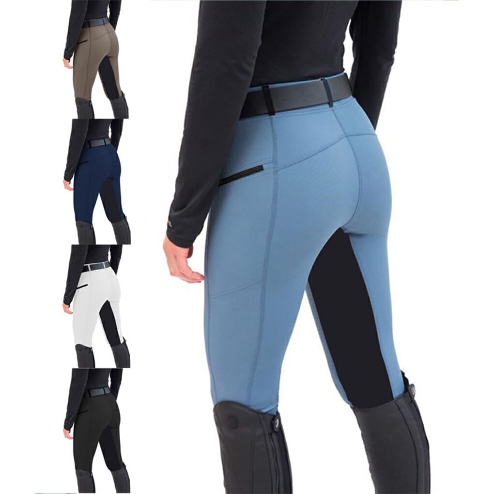 Pantaloni da Equitazione Resistenti agli Strappi Cuciture Fini e Pantaloni da Equitazione Senza spargimento Poliestere Squisito mestiere Equestrain, Azzurro M