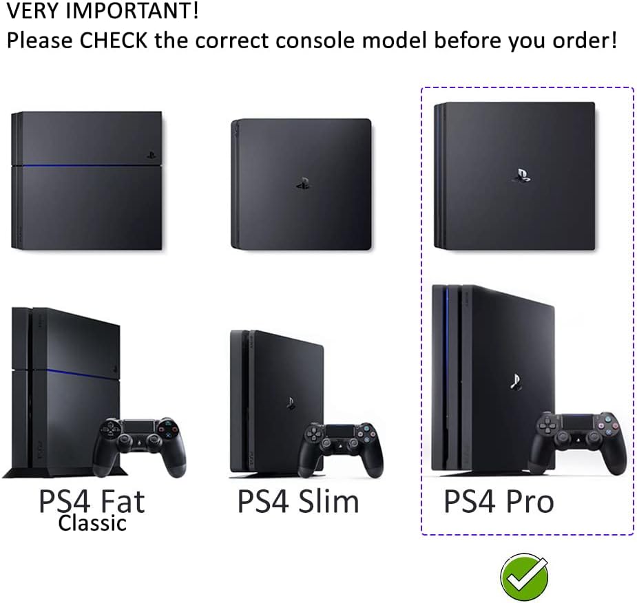 ViMount Wall Mount Metal Holder Compatible with PlayStation 4 PS4 PRO Version in White Color