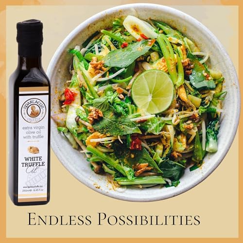 Spartacus Olivenöl Extra mit weißem Trüffel | Gönnen Sie sich kulinarische Spitzenleistungen | Ausgesuchtes Olivenöl mit weißem Trüffel für Feinschmecker 1pack