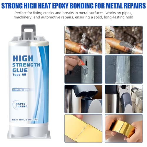 Image of Metal Glue,Epoxy Putty,Repair Glue Heavy Duty Adhesive,High Temp Epoxy Ab Hole Filler for Metal,Plastic,Ceramic,Steel(4 PCS)