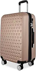 Mala De Viagem Média ANAC Rígida Para 23 kg Com Rodas 360º E Cadeado Segredo. (Rosé Gold C1M)