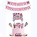 LOL Lot de 5 décorations de gâteau avec 2 bannières « Happy Birthday » - Décorations de gâteaux roses pour filles, enfants et adultes