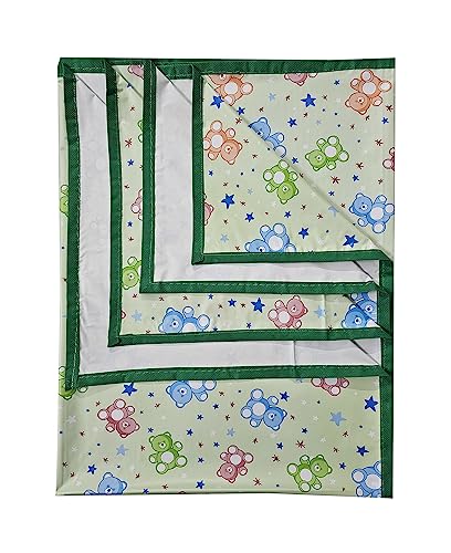 Image of EcoSoft Plastic Sheet,PVC Sheet for Kids,Rubber Sheet for Babies,Bed Wetting Protector(90 x 135 cm) (Green STARBEAR)