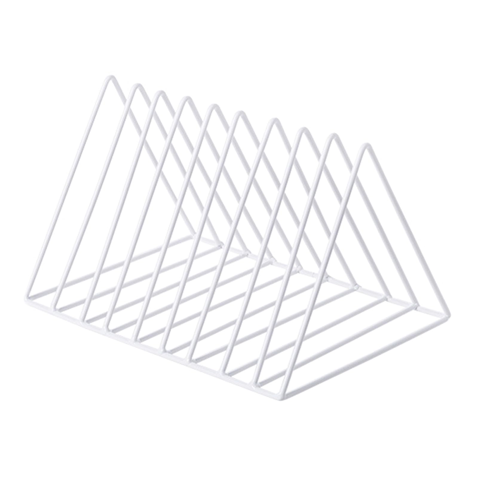 Desktop Book Organizers Magazine Rack Triangular Metal Rack 9 Compartments Bookend for Document Organizers