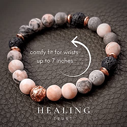 [Healing Trust] Lava Rock Bracelet With Lavender Essential Oil, Pink Zebra Jasper Essential Oil Diffuser Bracelet, Yoga Mediation Bracelet Stone Diffuser, Relaxing Aromatherapy Diffuser Bracelet, Pink Bracelet For Women And Men, Yoga Bracelet, Gifts For Mom, Yoga Chakra Crystal Healing Spiritual, Positive Vibes Bracelet, Brazaletes Para Mujer, Happy Mood Bracelet #TOP4