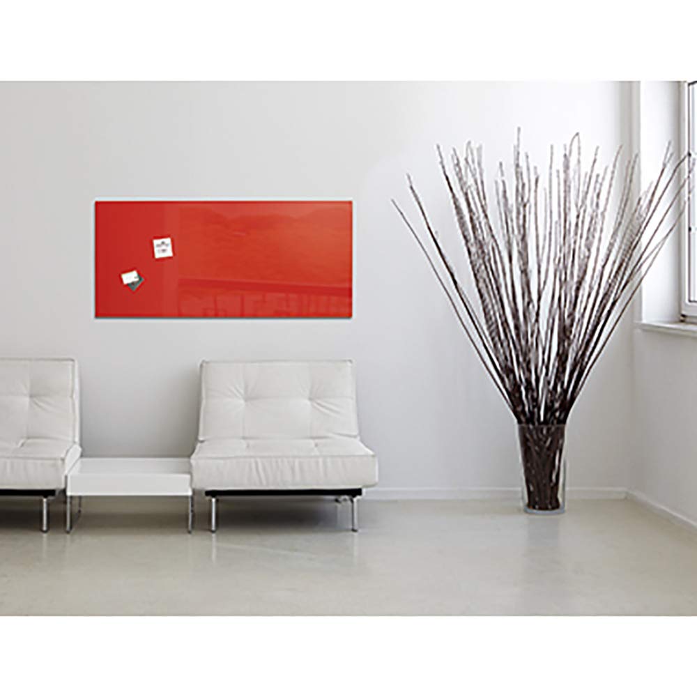 SIGEL GL242 szklana tablica magnetyczna/tablica suchościeralna, 130 x 55 cm, czerwona - Artverum