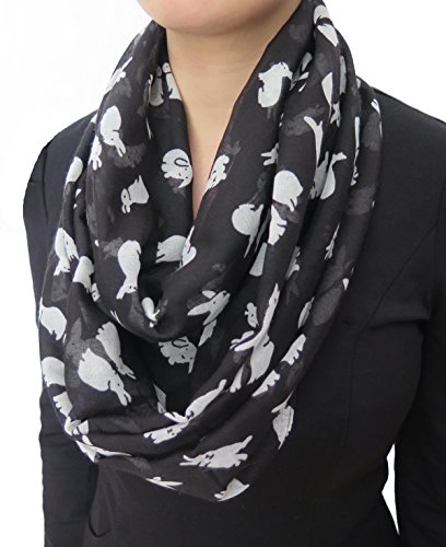 Lina & Lily Cute Rabbit Bunny Print Infinity Scarf Lightweight4